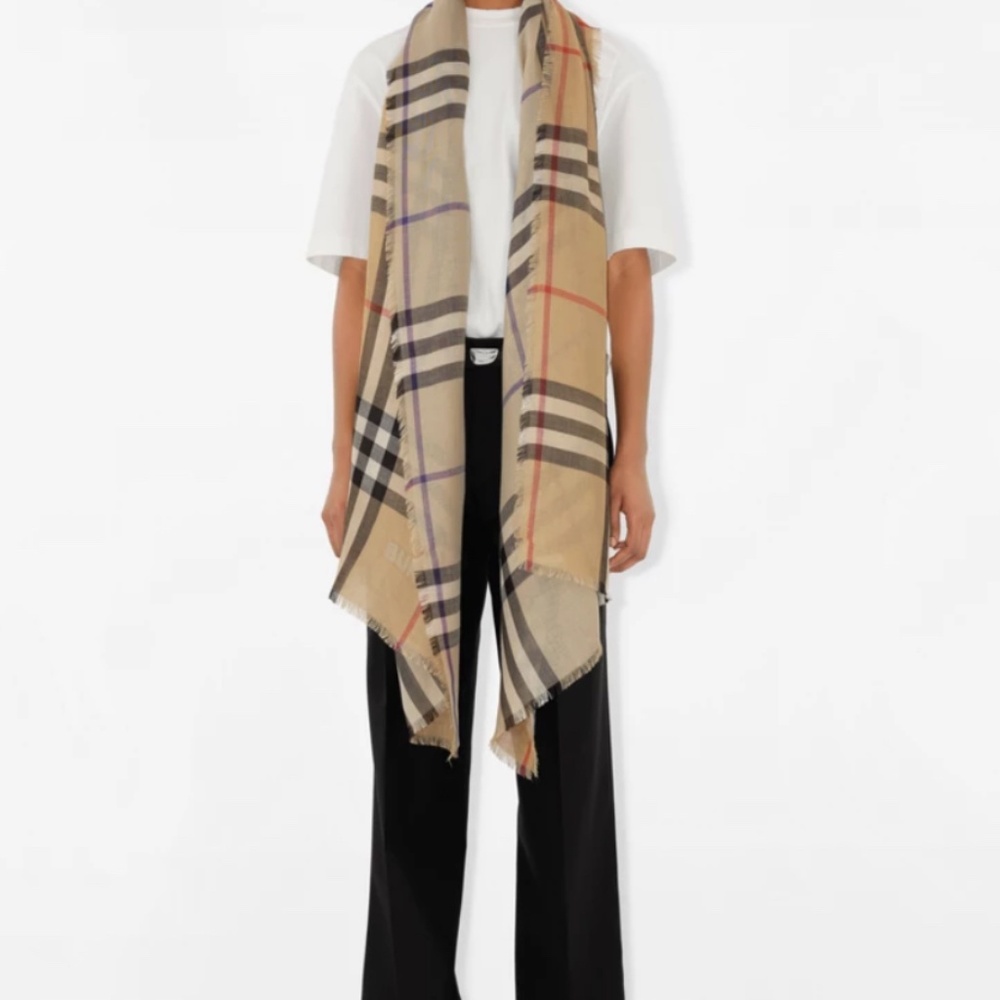 Burberry Reversible Check Wool Silk ScarfPrice